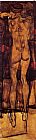 Female Nude Back View by Egon Schiele